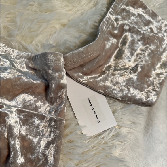 NEW•2X•Creme De La Creme Crushed Velvet Off Shoulder Dress - Picture 8 of 10